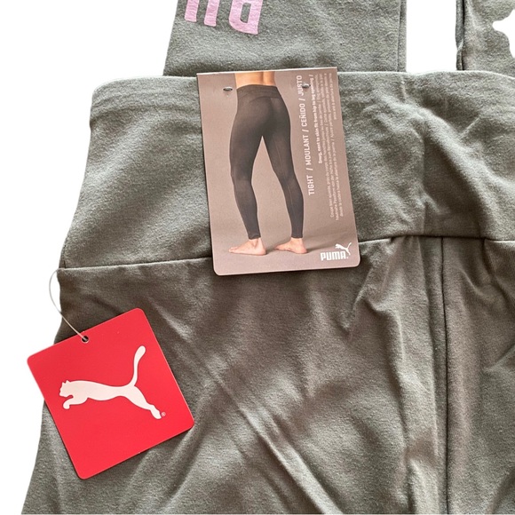 PUMA Logo Leggings in Olive Army Green NWT - Picture 12 of 13